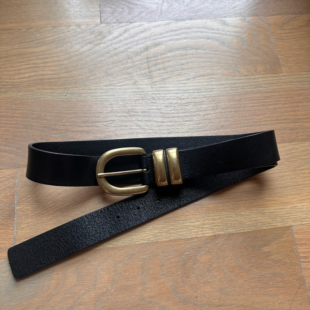 By Malene Birger Zoira Black Belt with Gold Buckle